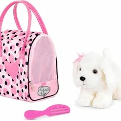 Pucci Pups Maltese Puppy With Pink Purse Covered In Polka Dots