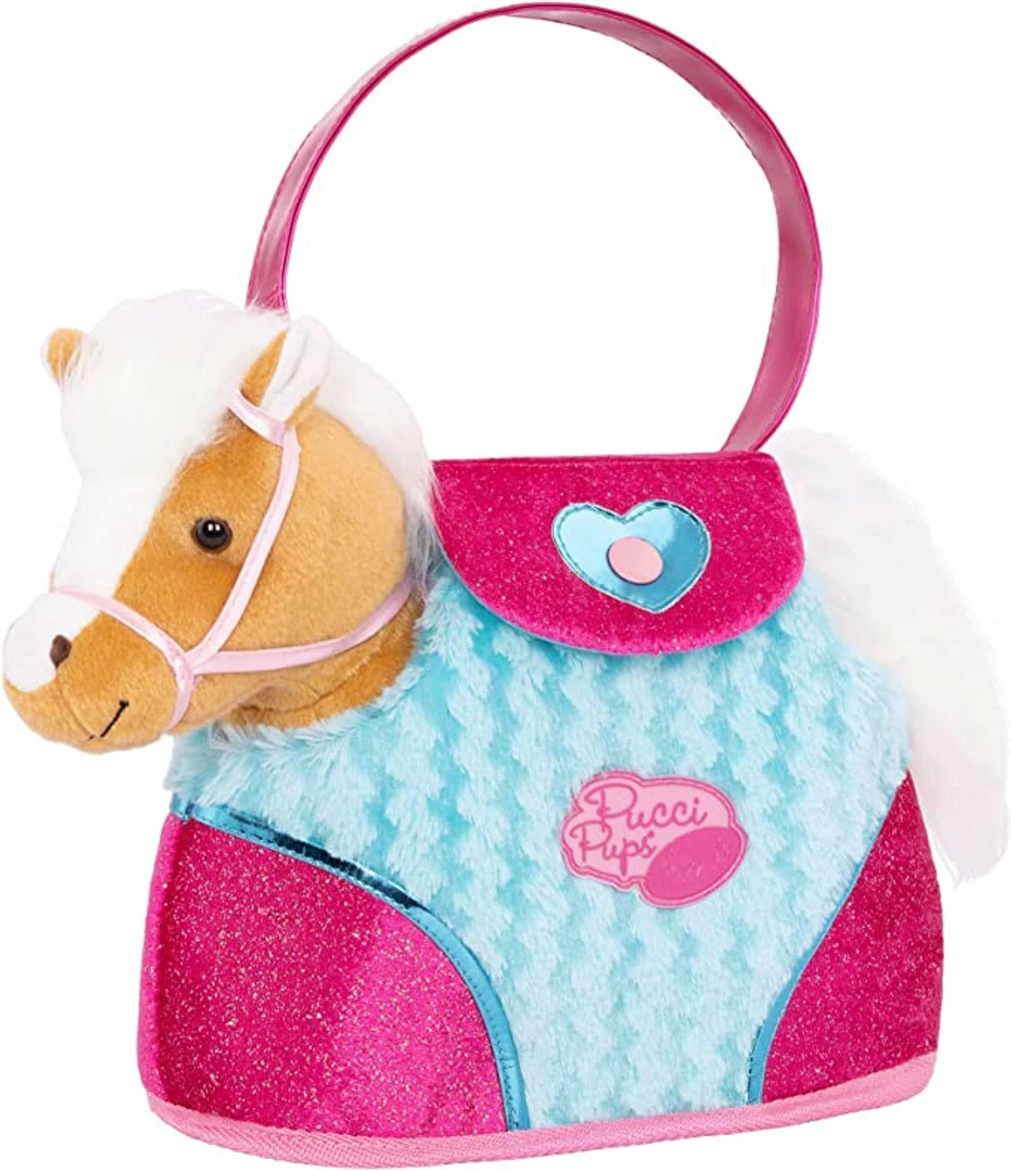 Pucci Pups Beige Horse With Blue Stripes And Pink Pony Bag 5 Pucci Pups Beige Horse With Blue Stripes And Pink Pony Bag - Image 3