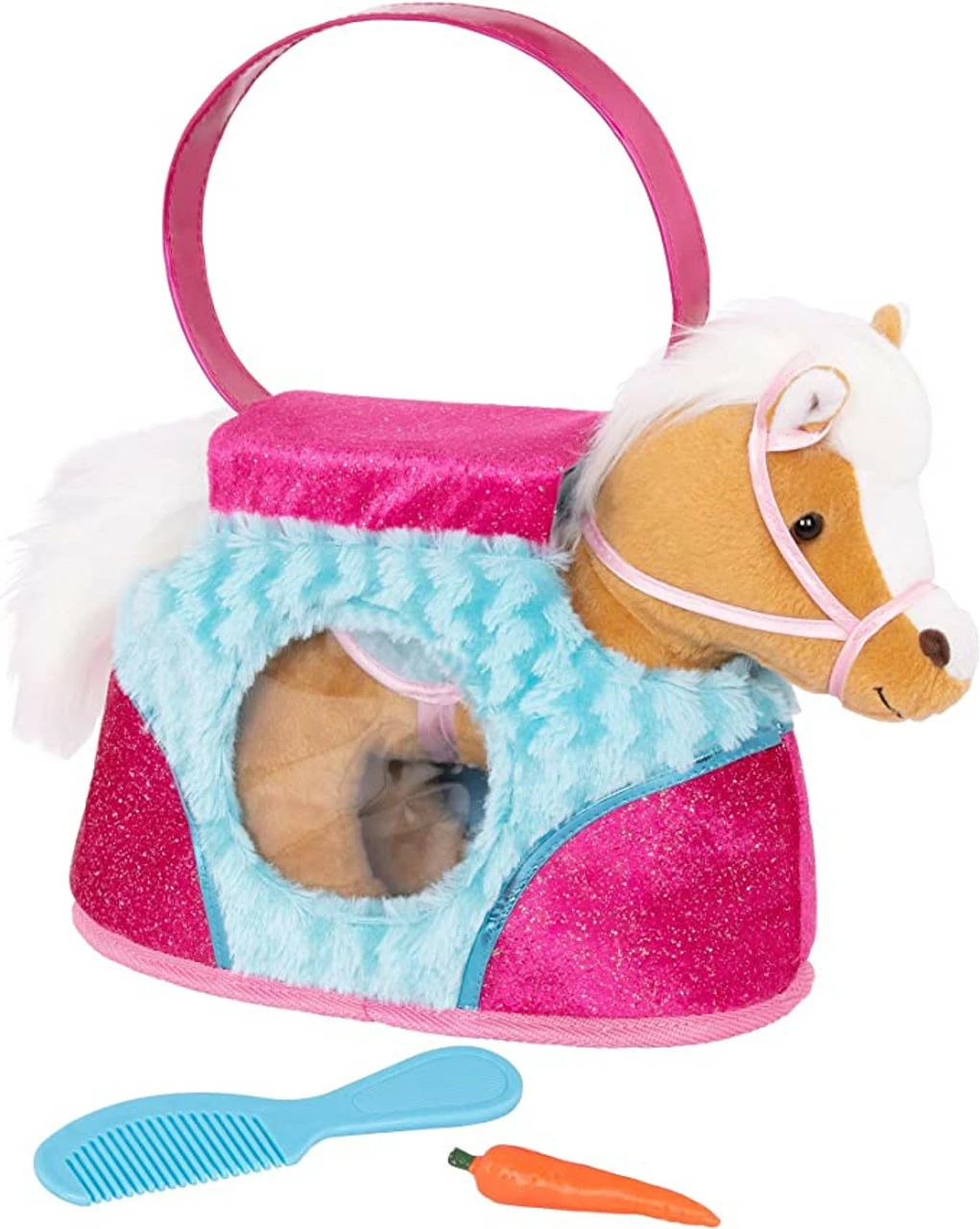 Pucci Pups Beige Horse With Blue Stripes And Pink Pony Bag 4 Pucci Pups Beige Horse With Blue Stripes And Pink Pony Bag - Image 2