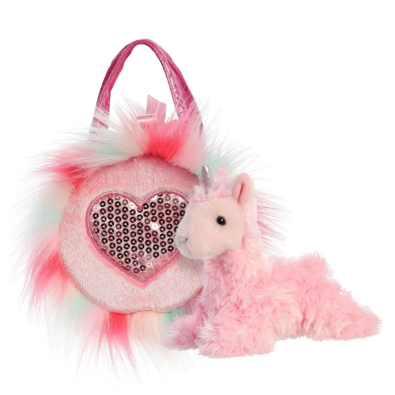 Fancy Pal Unicorn In Fluffy Pink Heart Bag 3 Fancy Pal Unicorn In Fluffy Pink Heart Bag